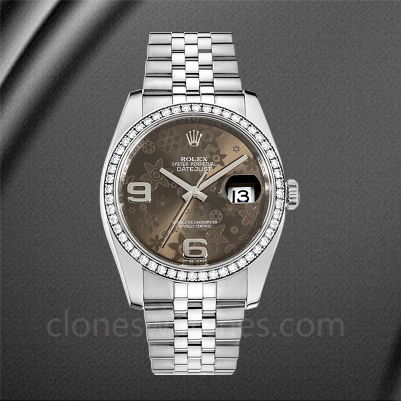 Rolex Datejust De Los Hombres Bfaj Pulsera Esfera Floral De