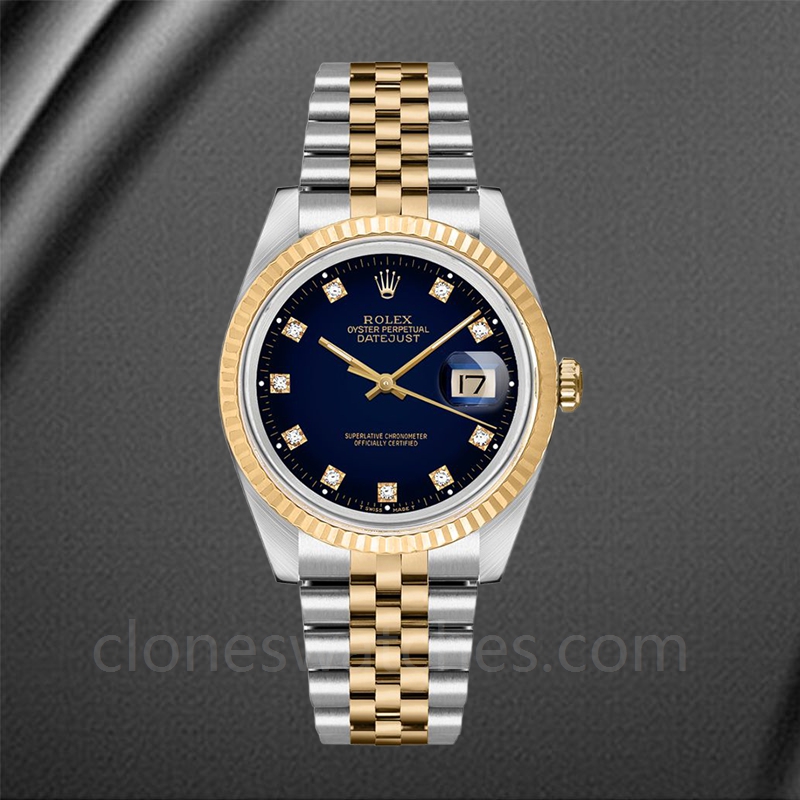 Rolex Datejust 16233BLDJ De Los Hombres Esfera De Vi Eta Azul Pulsera