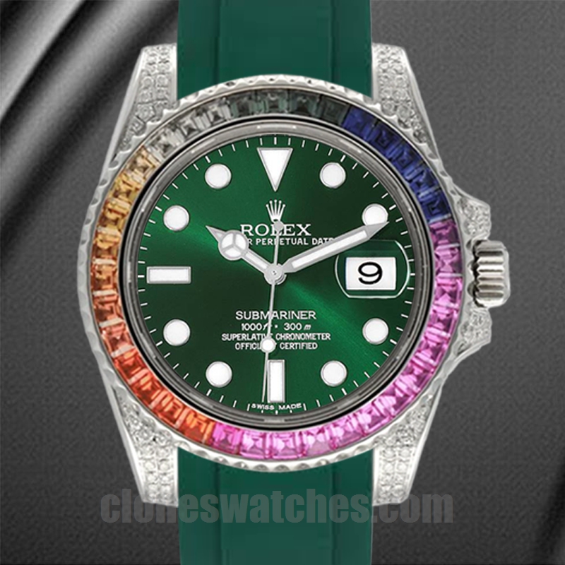 Rolex Submariner De Los Hombres 40mm 116610 Automático Tono Plateado Replicas Relojes Suizos 3852